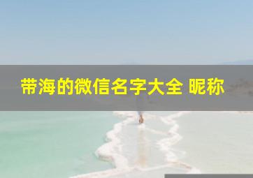 带海的微信名字大全 昵称